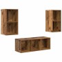 Juego de muebles de TV 3 pcs Madera vieja 37 x 37 x 107 cm