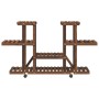 Soporte para flores con ruedas madera maciza abeto 110x25x78 cm