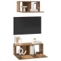 Conjunto de mueble de TV 2 pcs Madera vieja 80 x 30 x 30 cm