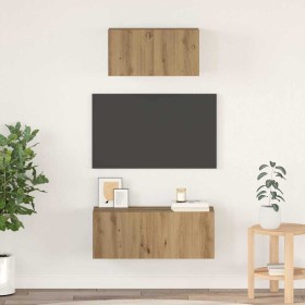 Conjunto de mueble de TV 2 pcs Roble artisan 80 x 30 x 30 cm