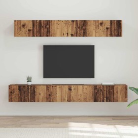 Juego de muebles de TV 5 pcs Madera vieja Mediano