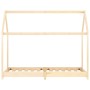 Estructura de cama infantil de madera maciza de pino 90x200 cm