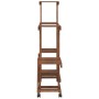Soporte de flores con ruedas madera maciza abeto 95x25x101 cm