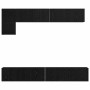 Conjunto de mueble de TV Montaje en la pared 5 pcs Roble Negro
