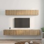 Juego de muebles de TV Montaje en la pared 5 pcs Roble artisan