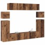 Gabinete de TV 8 pcs Marrón 30.5 x 30 x 90 cm
