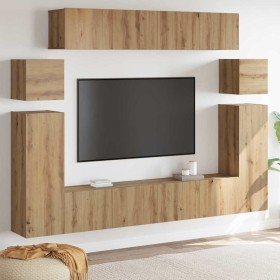 Gabinete de TV 8 pcs Marrón 30.5 x 30 x 90 cm