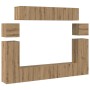 Gabinete de TV 8 pcs Marrón 30.5 x 30 x 90 cm