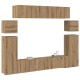 Gabinete de TV 8 pcs Marrón 30.5 x 30 x 90 cm