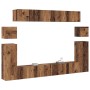 Conjunto de mueble de TV Montaje en la pared 8 pcs Madera vieja