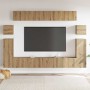 Conjunto de mueble de TV 8 pcs Roble artisan Mediano