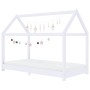 Estructura de cama infantil madera maciza pino blanco 70x140 cm