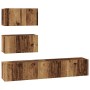 Conjunto de mueble de TV 4 pcs Madera vieja 80 x 30 x 30 cm