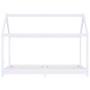 Estructura de cama infantil madera maciza pino blanco 70x140 cm