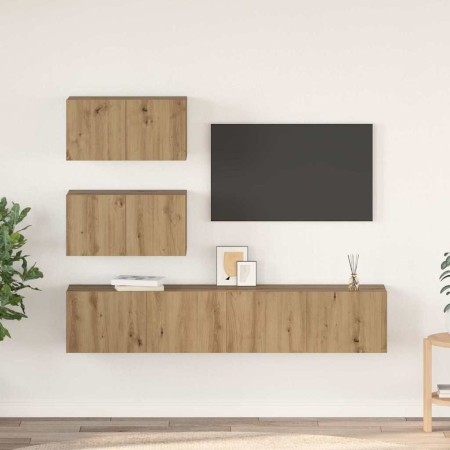 Conjunto de mueble de TV 4 pcs Roble artisan 80 x 30 x 30 cm