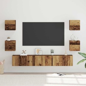 Conjunto de mueble de TV 7 pcs Madera vieja 60 x 30 x 30 cm