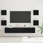Conjunto de mueble de TV Montaje en la pared 7 pcs Roble negro