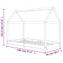 Estructura de cama infantil madera maciza pino blanco 70x140 cm