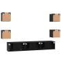 Conjunto de mueble de TV Montaje en la pared 7 pcs Roble negro