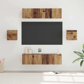 Conjunto de mueble de TV 6 pcs Madera vieja 60 x 30 x 30 cm