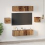 Conjunto de mueble de TV 6 pcs Madera vieja 60 x 30 x 30 cm