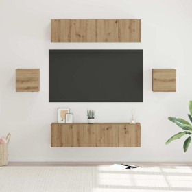 Conjunto de mueble de TV 6 pcs Roble artisan
