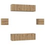 Conjunto de mueble de TV 6 pcs Roble artisan