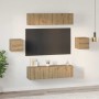 Conjunto de mueble de TV 6 pcs Roble artisan
