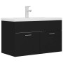 Black engineered wood cabinet with sink by vidaXL, bathroom vanities - Ref: Foro24-3071280, Price: 223,92 €, Discount: %