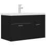 Black engineered wood cabinet with sink by vidaXL, bathroom vanities - Ref: Foro24-3071280, Price: 207,79 €, Discount: %
