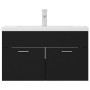 Black engineered wood cabinet with sink by vidaXL, bathroom vanities - Ref: Foro24-3071280, Price: 223,92 €, Discount: %