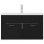 Black engineered wood cabinet with sink by vidaXL, bathroom vanities - Ref: Foro24-3071280, Price: 207,79 €, Discount: %