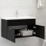 Black engineered wood cabinet with sink by vidaXL, bathroom vanities - Ref: Foro24-3071280, Price: 207,79 €, Discount: %