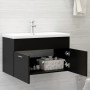 Mueble con lavabo madera de ingeniería negro de vidaXL, Tocadores de baño - Ref: Foro24-3071280, Precio: 224,04 €, Descuento: %