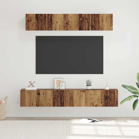 Juego de muebles de TV 5 pcs Madera vieja Estándar Mediano