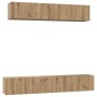 Juego de muebles de TV Montaje en la pared 5 pcs Roble artisan