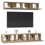 Juego de muebles de TV Montaje en la pared 5 pcs Roble artisan