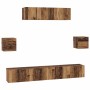 Conjunto de mueble de TV 7 pcs Madera vieja 80 x 30 x 30 cm