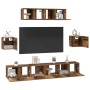 Conjunto de mueble de TV 7 pcs Madera vieja 80 x 30 x 30 cm