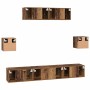 Conjunto de mueble de TV 7 pcs Madera vieja 80 x 30 x 30 cm