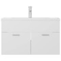 Weißer Waschbeckenunterschrank aus Holzwerkstoff von vidaXL, Badezimmerwaschtische - Ref: Foro24-3071279, Preis: 222,41 €, Ra...