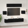 Conjunto de mueble de TV 7 pcs Roble negro 80 x 30 x 30 cm