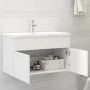 Mueble con lavabo madera de ingeniería blanco de vidaXL, Tocadores de baño - Ref: Foro24-3071279, Precio: 206,22 €, Descuento: %