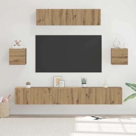 Conjunto de mueble de TV 7 pcs Roble artisan 80 x 30 x 30 cm