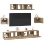 Conjunto de mueble de TV 7 pcs Roble artisan 80 x 30 x 30 cm