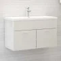 Möbel mit Waschbecken aus glänzendem weißem Ingenieurholz von vidaXL, Badezimmermöbel - Ref: Foro24-3071285, Preis: 210,87 €,...