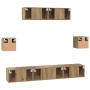 Conjunto de mueble de TV 7 pcs Roble artisan 80 x 30 x 30 cm