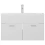 Mueble con lavabo madera de ingeniería blanco brillante by vidaXL, Bathroom furniture - Ref: Foro24-3071285, Price: 222,93 €,...