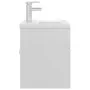 Möbel mit Waschbecken aus glänzendem weißem Ingenieurholz von vidaXL, Badezimmermöbel - Ref: Foro24-3071285, Preis: 210,87 €,...
