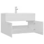 Möbel mit Waschbecken aus glänzendem weißem Ingenieurholz von vidaXL, Badezimmermöbel - Ref: Foro24-3071285, Preis: 210,87 €,...